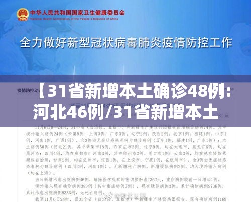 【31省新增本土确诊48例:河北46例/31省新增本土确诊124例河北81例行踪】 【31省新增本土确诊48例:河北46例/31省新增本土确诊124例河北81例行踪】